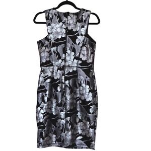 Stella & Julie Sheath Dress Black Silver Floral Metallic Womens Size 6 NEW